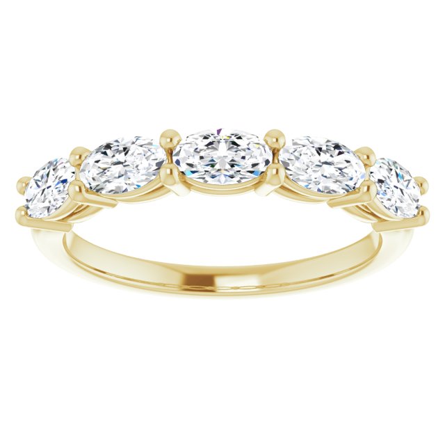 1.05 ct. Oval Cut Diamond Wedding Band East West Set Anniversary Ring-VIRABYANI